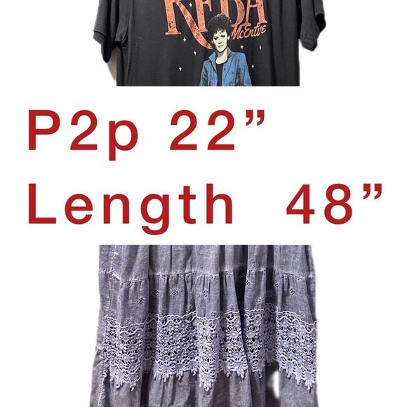 Reba McEntire dress upcycle black blue size large - Picture 6 of 6